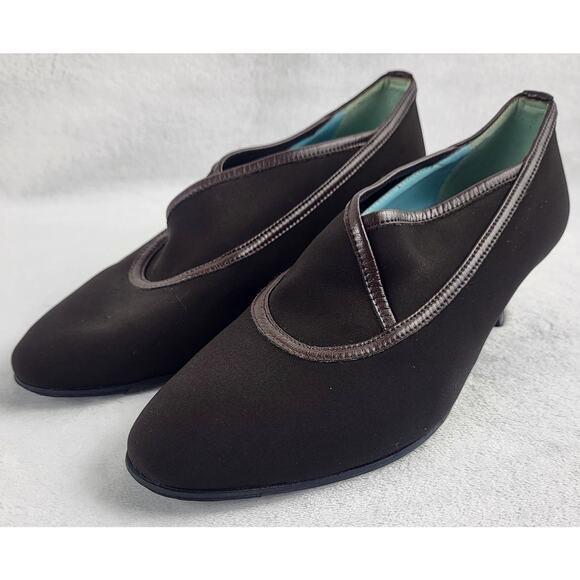 Thierry Robotin Oxford Fabric Stretch Italian Leather Slip On Pumps | EU 35 US 5 - Picture 8 of 8